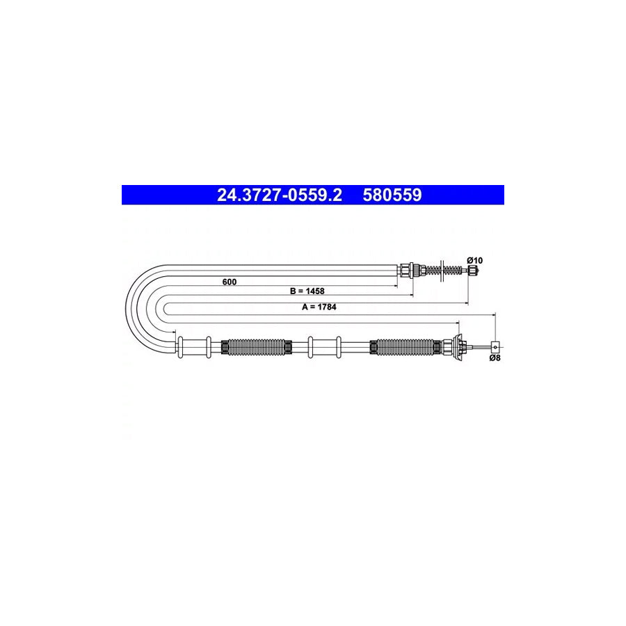 ATE 24.3727-0559.2 Hand Brake Cable For Fiat Doblo