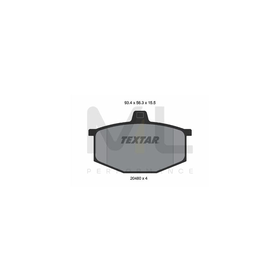 TEXTAR 2048002 Brake pad set not prepared for wear indicator | ML Performance Car Parts