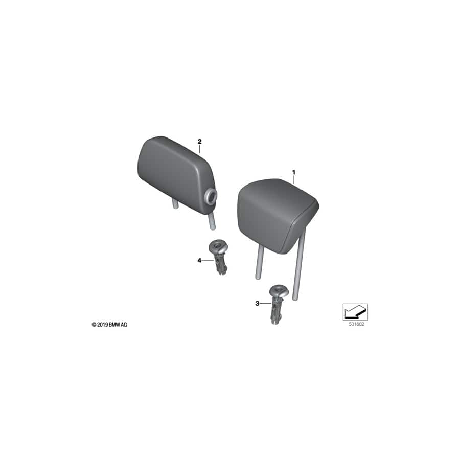 Genuine BMW 52209495016 F44 Folding Headrest, Leather, Outer Rear OYSTER (Inc. 228iX) | ML Performance UK Car Parts