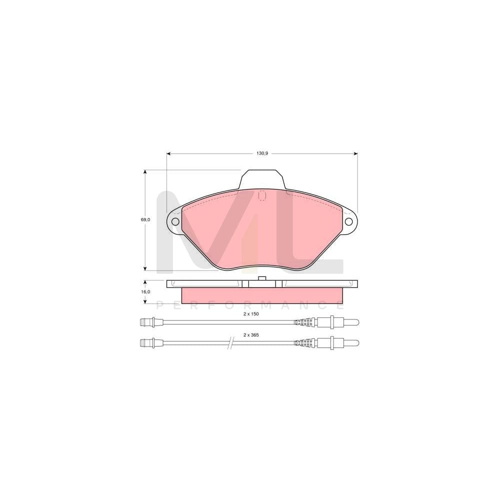 TRW Gdb1102 Brake Pad Set For Citroën Xantia Incl. Wear Warning Contact | ML Performance Car Parts