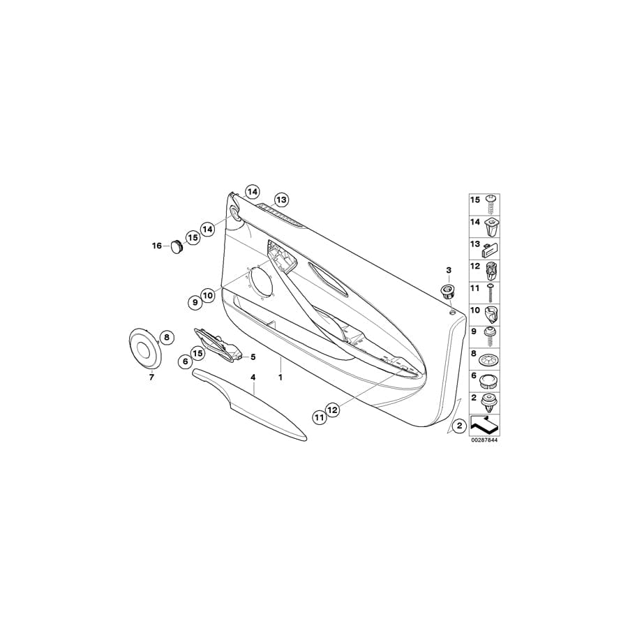 Genuine BMW 51417145411 E63 E64 Cover, Locking Button Left SCHWARZ (Inc. 630i, 635d & 650i) | ML Performance UK Car Parts