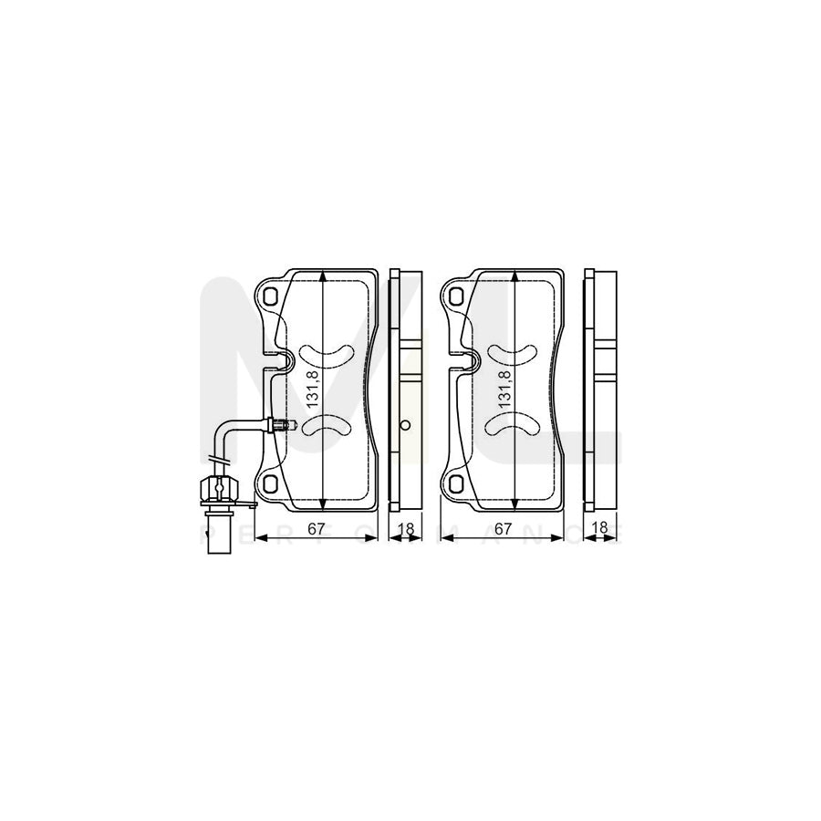 Bosch 0986Tb3221 Brake Pad Set For Audi R8 With Integrated Wear Sensor  | ML Performance Car Parts