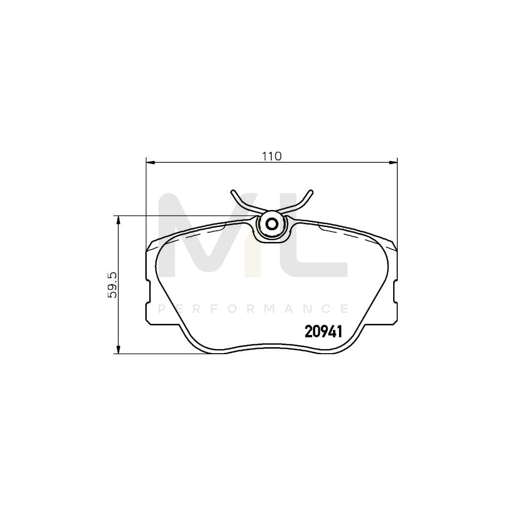 Hella 8DB 355 017-601 Brake Pad Set Prepared For Wear Indicator, With Brake Caliper Screws | ML Performance Car Parts