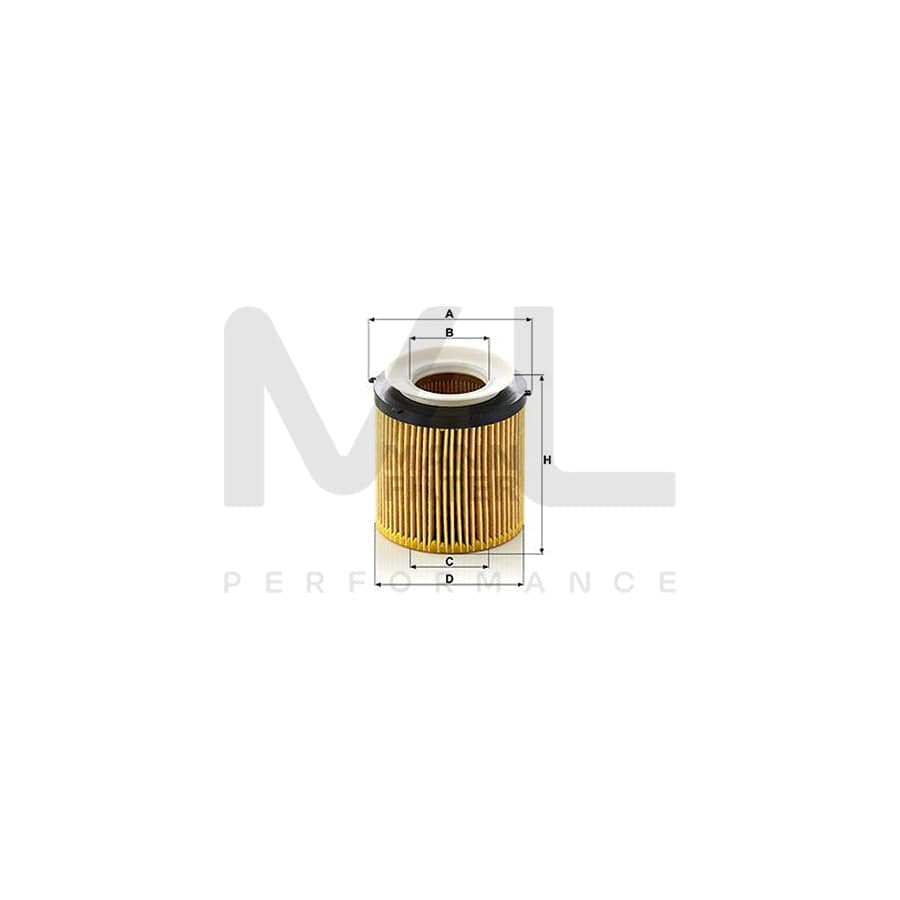 MANN-FILTER HU 8002 y Oil Filter with seal, Filter Insert | ML Performance Car Parts