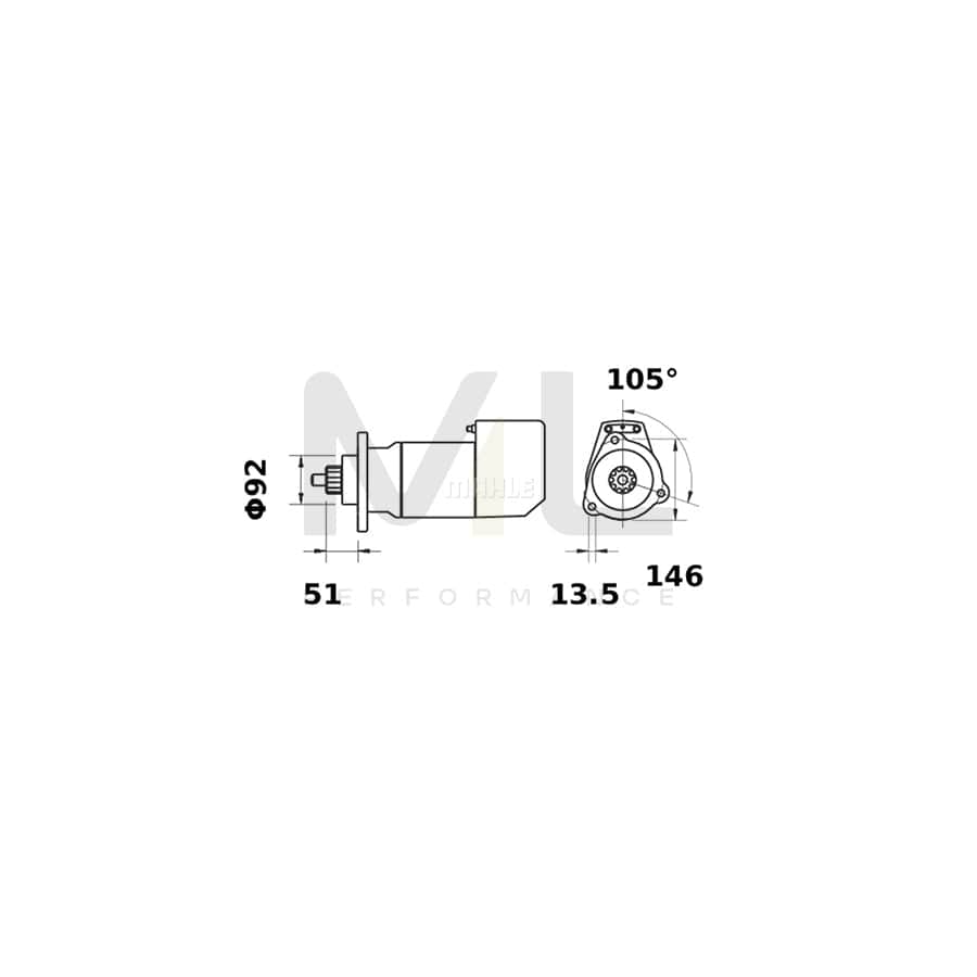 MAHLE ORIGINAL MG 66 Alternator 14V, 150A | ML Performance Car Parts