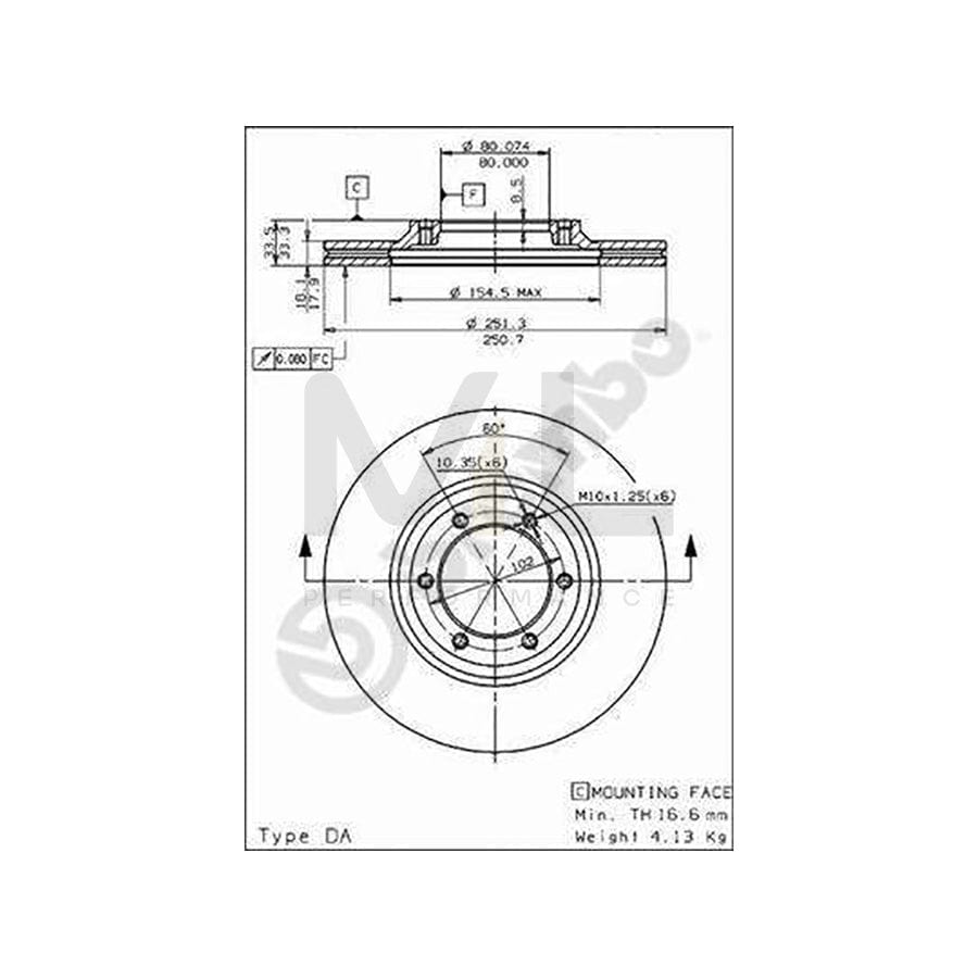 BREMBO 09.5705.10 Brake Disc Internally Vented | ML Performance Car Parts