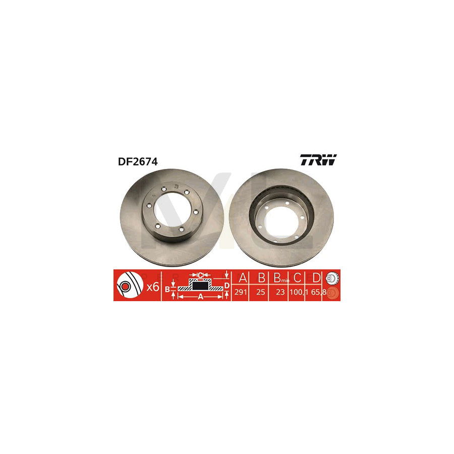 TRW DF2674 Brake Disc for TOYOTA 4 RUNNER Vented | ML Performance Car Parts