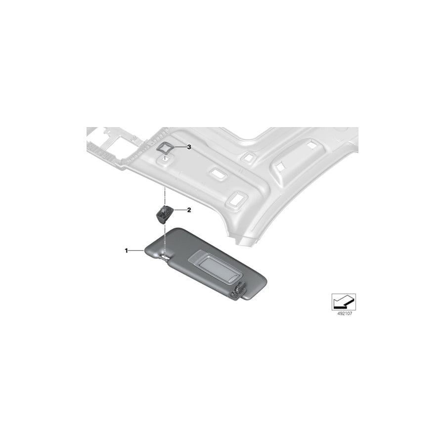 Genuine BMW 51169874465 G06 Left Sun Visor ANTHRAZIT (Inc. X6) | ML Performance UK Car Parts