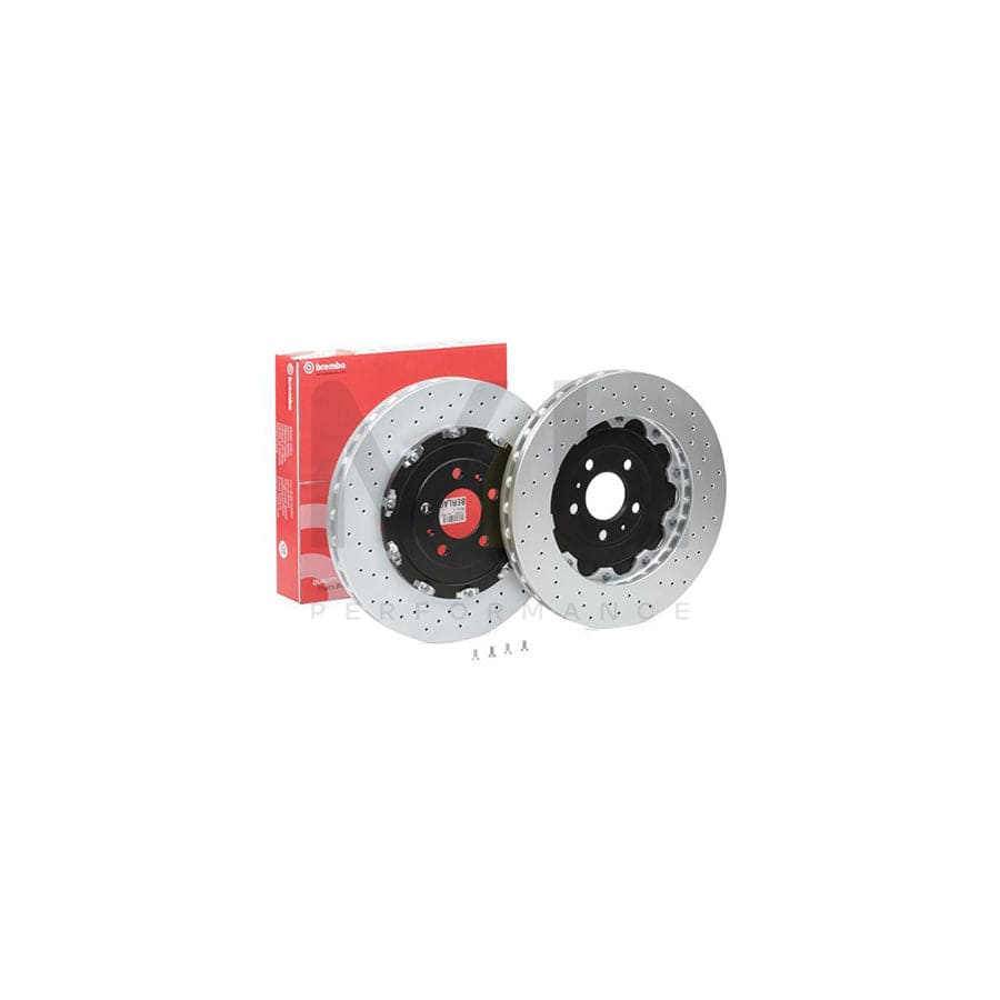 BREMBO TWO-PIECE FLOATING DISCS LINE 09.9477.23 Brake Disc for AUDI A4 Perforated / Vented, Two-piece brake disc, Coated, High-carbon, with bolts/screws | ML Performance Car Parts