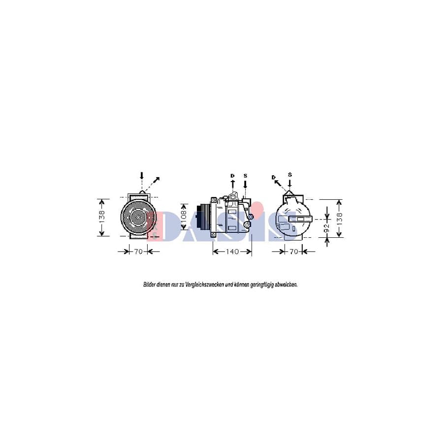 AKS Dasis 851404N Compressor, Air Conditioning | ML Performance UK