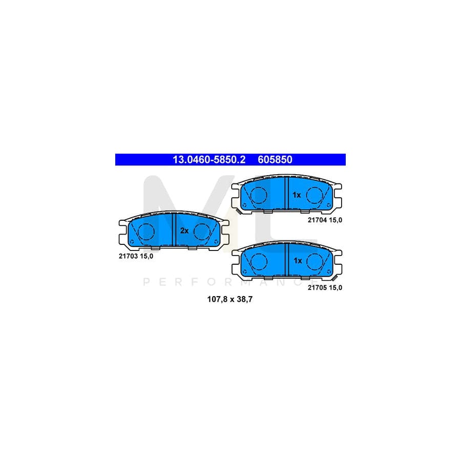 ATE 13.0460-5850.2 Brake pad set with acoustic wear warning | ML Performance Car Parts