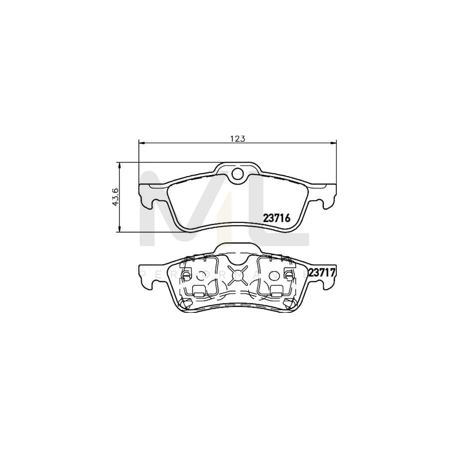 TEXTAR 2371601 Brake pad set not prepared for wear indicator | ML Performance Car Parts