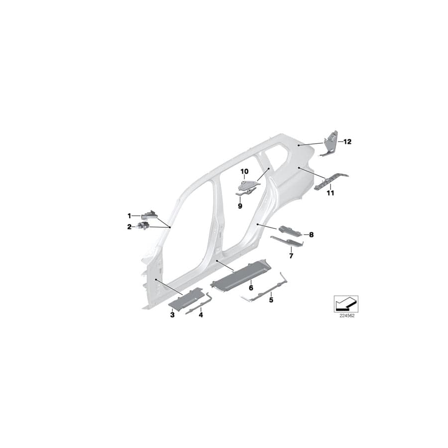 Genuine BMW 41007244118 F25 Molded Part Column A,Top Interior Right (Inc. X3) | ML Performance UK Car Parts