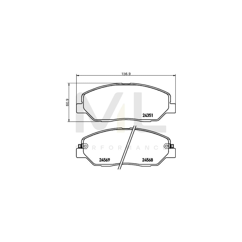 Hella 8DB 355 012-371 Brake Pad Set With Acoustic Wear Warning, With Accessories | ML Performance Car Parts