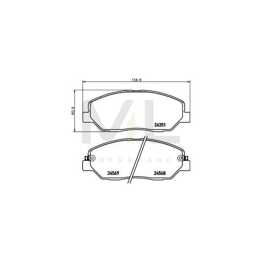 Hella 8DB 355 012-371 Brake Pad Set With Acoustic Wear Warning, With Accessories | ML Performance Car Parts