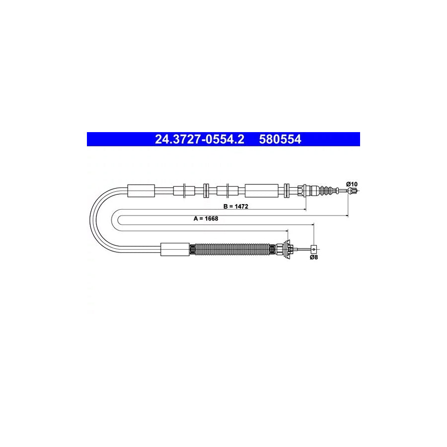 ATE 24.3727-0554.2 Hand Brake Cable