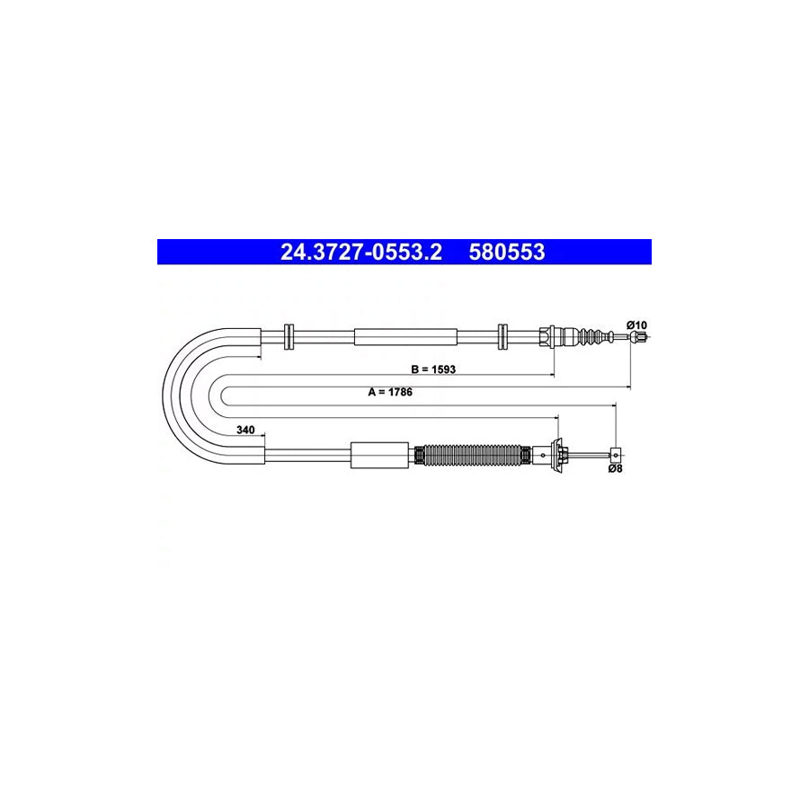 ATE 24.3727-0553.2 Hand Brake Cable