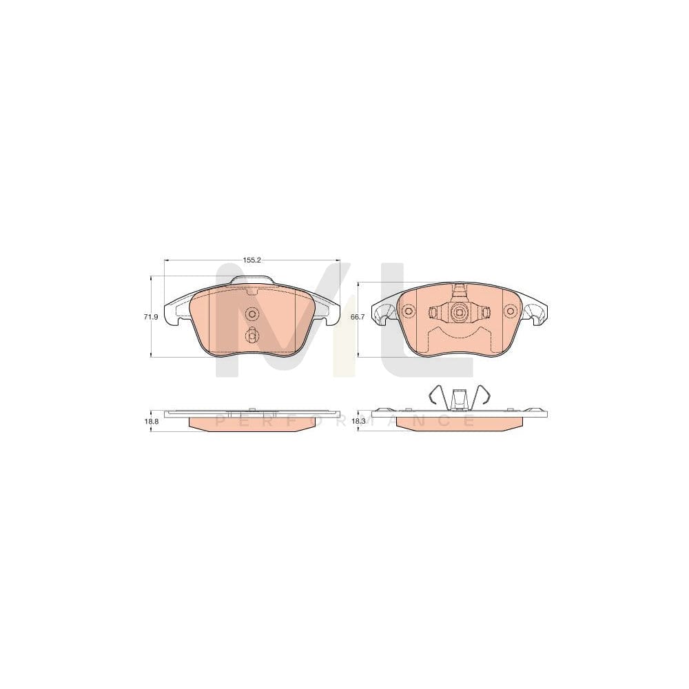 TRW Gdb2025 Brake Pad Set Not Prepared For Wear Indicator | ML Performance Car Parts