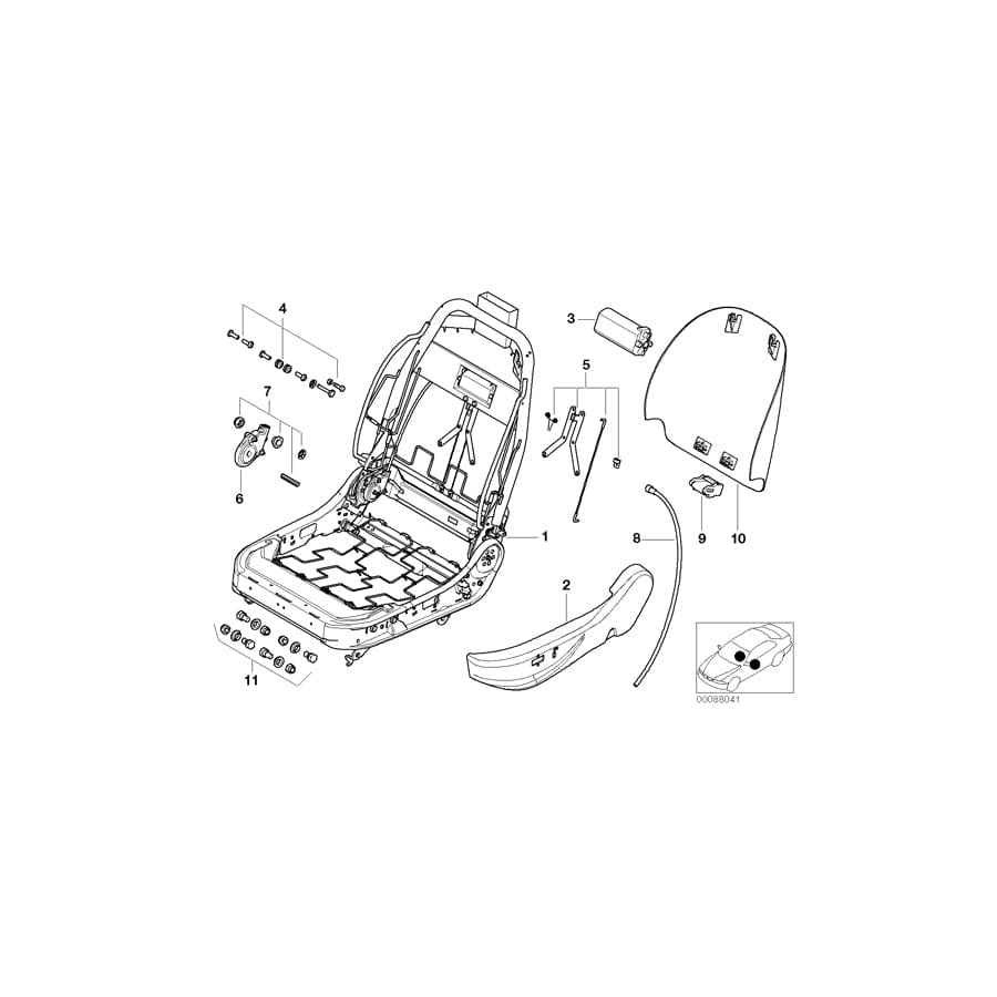 Genuine BMW 52102280398 E52 Trim, Seat Outer Right GRUNDIERT (Inc. Z8) | ML Performance UK Car Parts