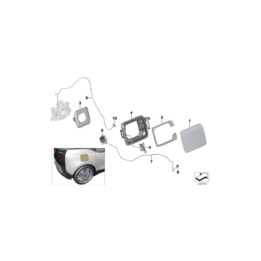 Genuine BMW 51177459464 Pulling Strip F Emergency Mechanism US (Inc. i3 94Ah Rex, i3 60Ah & i3 120Ah) | ML Performance UK Car Parts