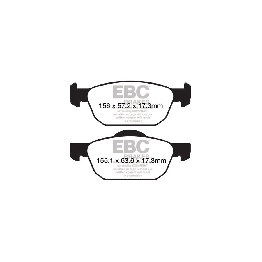 EBC PD13KF836 Honda Civic Yellowstuff Front Brake Pad & GD Disc Kit - ATE Caliper 2 | ML Performance UK Car Parts