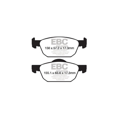 EBC PD13KF836 Honda Civic Yellowstuff Front Brake Pad & GD Disc Kit - ATE Caliper 2 | ML Performance UK Car Parts