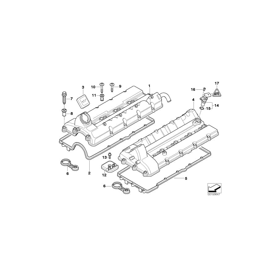 Genuine BMW 11122248372 E38 E65 Profile-Gasket Zyl. 5-8 (Inc. 740d) | ML Performance UK Car Parts