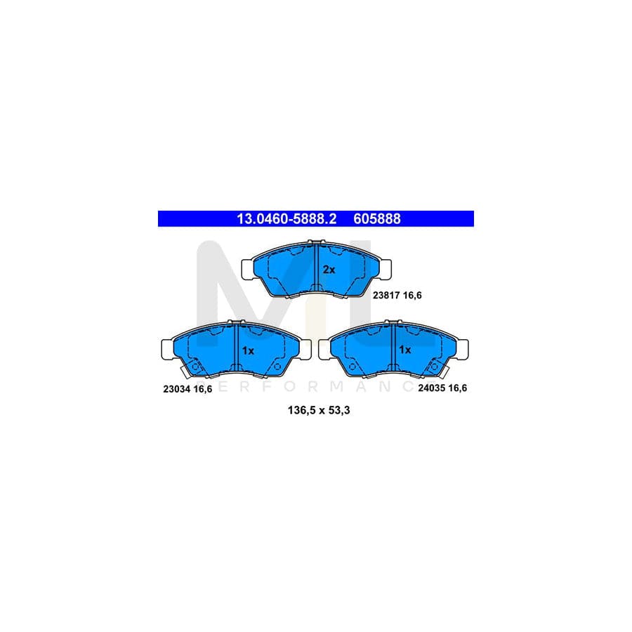 ATE 13.0460-5888.2 Brake pad set for SUZUKI LIANA with acoustic wear warning | ML Performance Car Parts