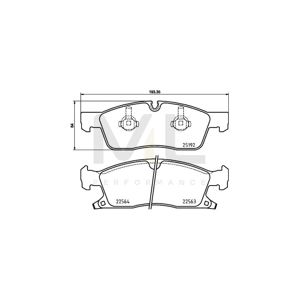 Hella 8DB 355 025-541 Brake Pad Set For Jeep Grand Cherokee Iv (Wk, Wk2) With Acoustic Wear Warning | ML Performance Car Parts