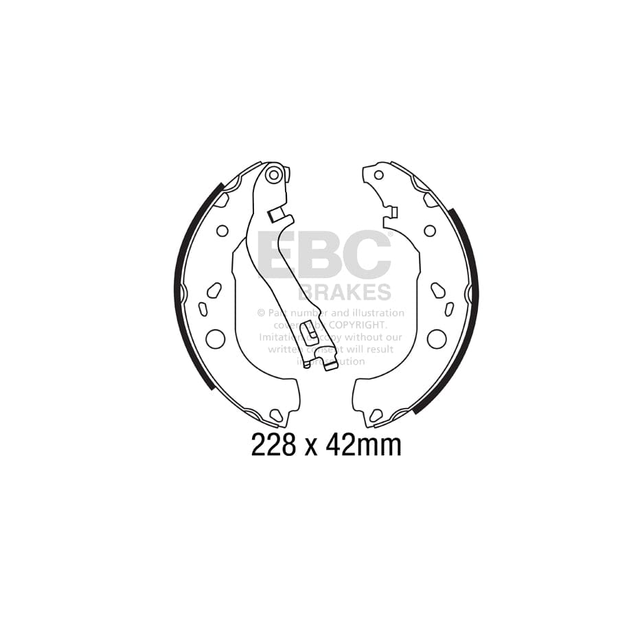 EBC 6697 Fiat Opel Vauxhall Doblo Rear Brake Shoes - TRW Caliper 1 | ML Performance UK Car Parts