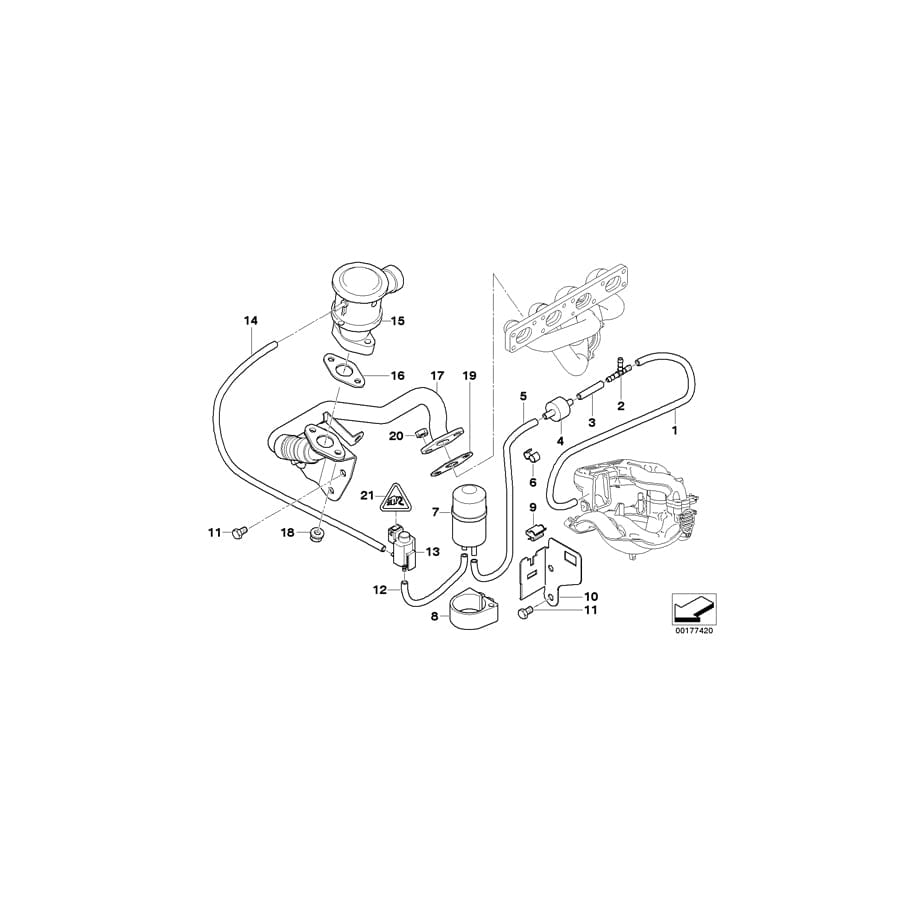 Genuine BMW 11731437786 E46 E36 Vacuum Hose (Inc. 316Ci, 316i 1.9 & 316i 1.6) | ML Performance UK Car Parts