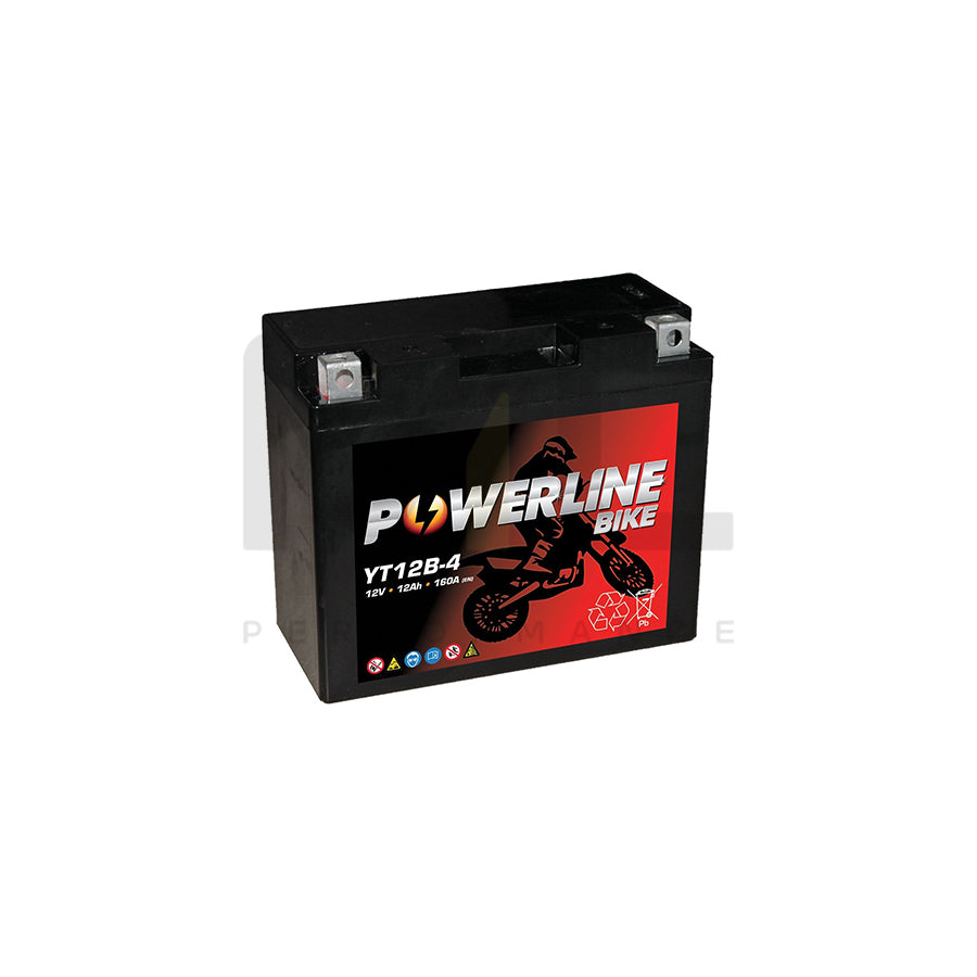 YT12B-4 Powerline Motorcycle Battery 12V 12Ah YT12B4 | Car Batteries UK | ML Performance Car Parts