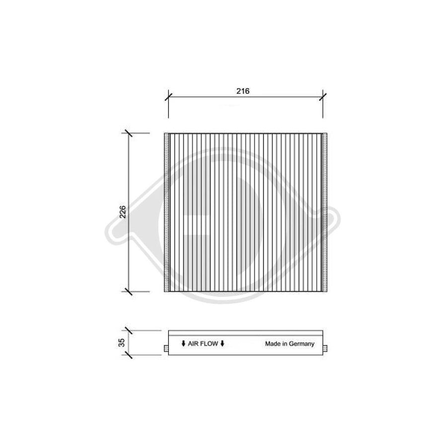 DIEDERICHS DCI1076 Pollen Filter | ML Performance UK Car Parts