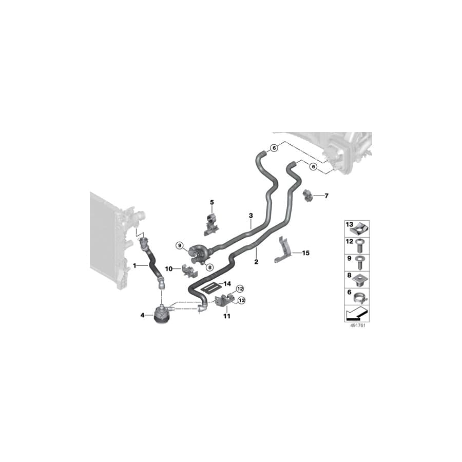 Genuine BMW 64216821616 G32 Coolant Hose, Supply 2 Auxiliary coolant pump - heat exchanger (Inc. 640iX, 620d & 640i) | ML Performance UK Car Parts