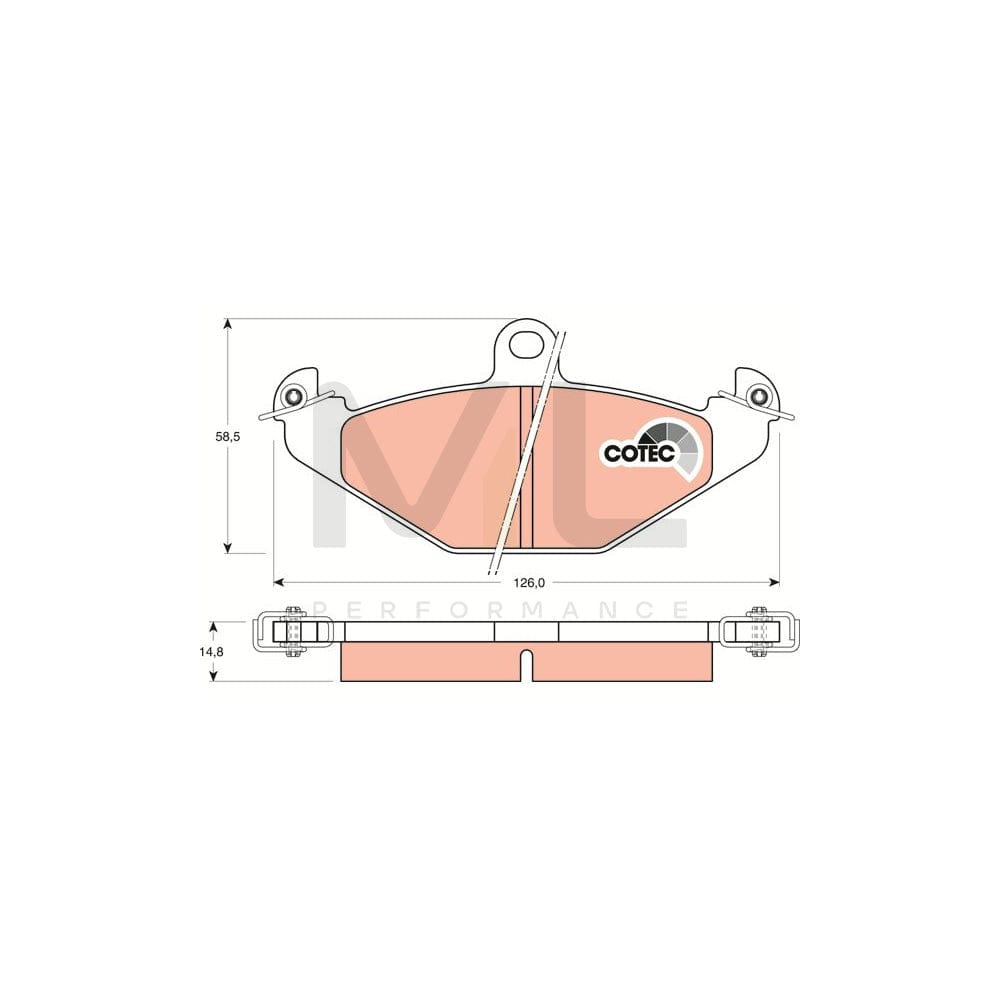 TRW Cotec Gdb1041 Brake Pad Set Not Prepared For Wear Indicator | ML Performance Car Parts