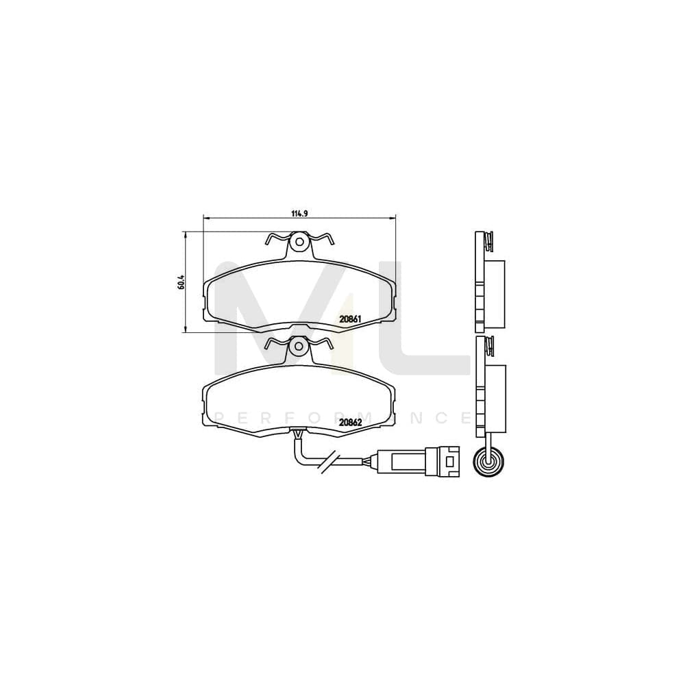 Brembo P 24 014 Brake Pad Set With Brake Caliper Screws | ML Performance Car Parts