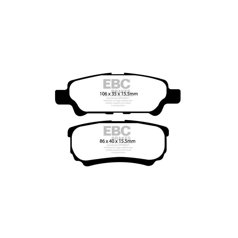 EBC DP61563 Jeep Mitsubishi Greenstuff Rear Brake Pads (Inc. Compass, Patriot, Outlander) 2 | ML Performance UK Car Parts