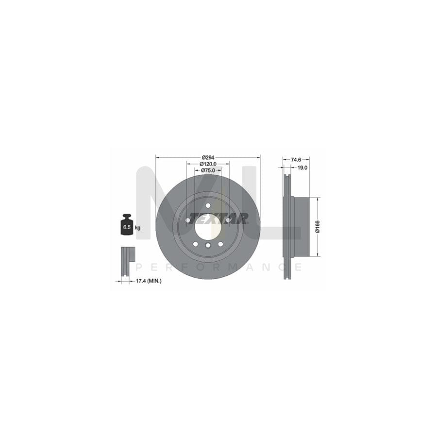 TEXTAR PRO 92146103 Brake Disc Externally Vented, Coated, without wheel hub, without wheel studs | ML Performance Car Parts