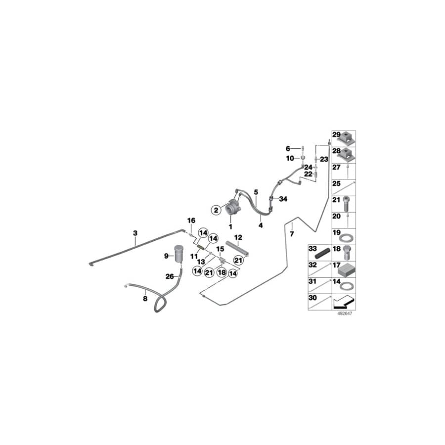 Genuine BMW 21528420415 Clutch Line PRESS.SIDE>REAR (Inc. M6 GT3) | ML Performance UK Car Parts