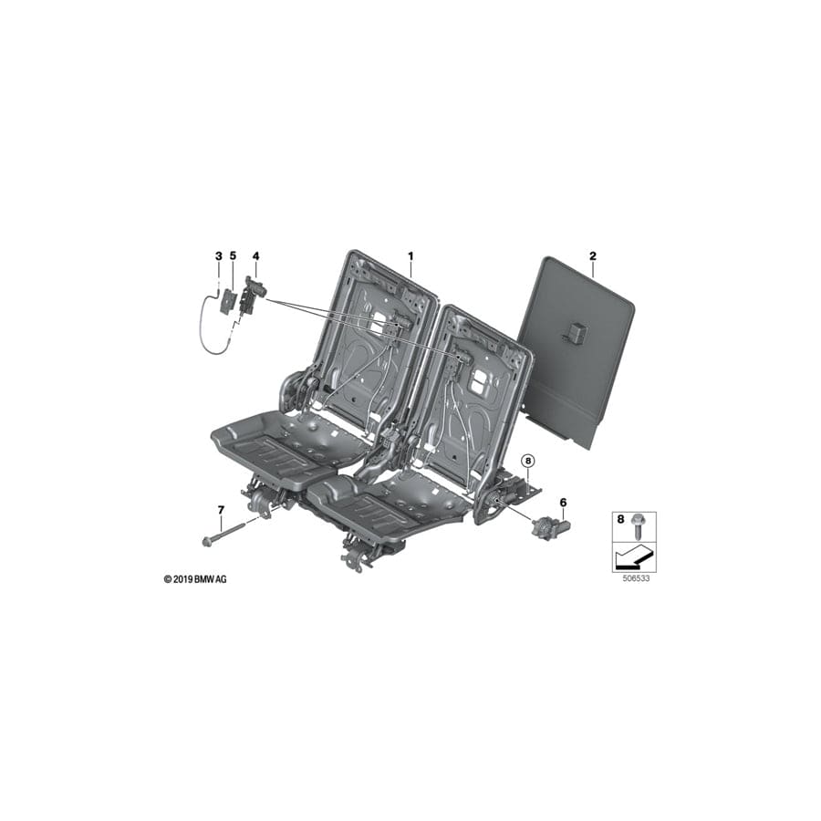 Genuine BMW 52307440490 G07 Seat Structure (Inc. X7 50iX, X7 30dX & X7 40iX) | ML Performance UK Car Parts