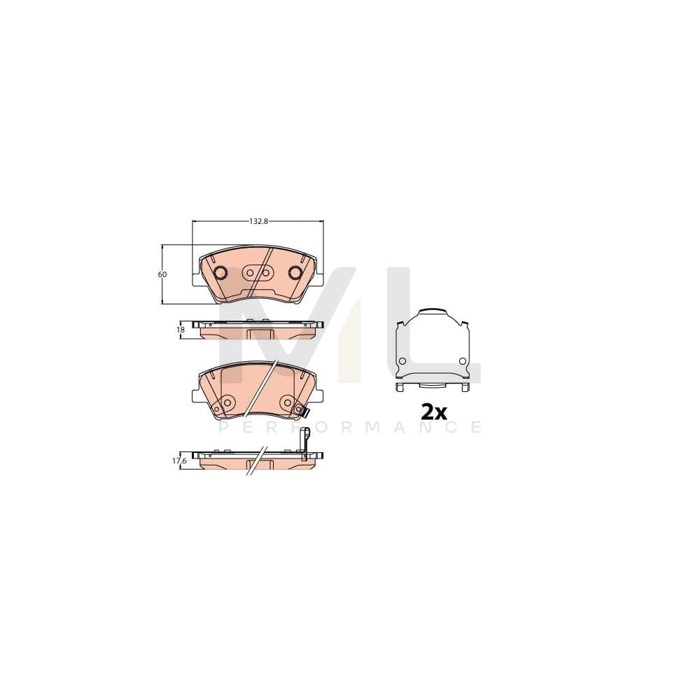 TRW Gdb2203 Brake Pad Set With Acoustic Wear Warning | ML Performance Car Parts