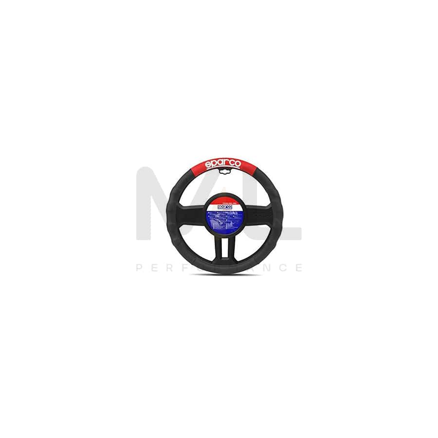 SPARCO SPC1111RS Steering wheel cover Black, Red, Ø: 39cm, Polyester | ML Performance Car Parts