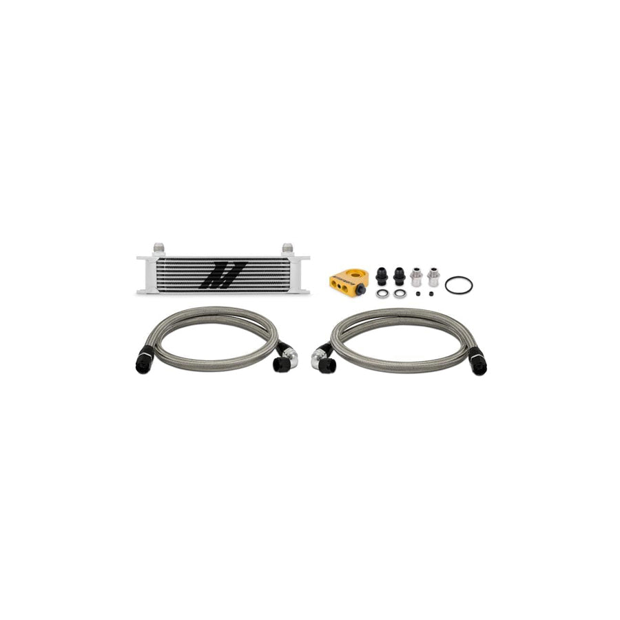 Mishimoto MMOC-UT Universal Thermostatic 10 Row Oil Cooler Kit - Silver