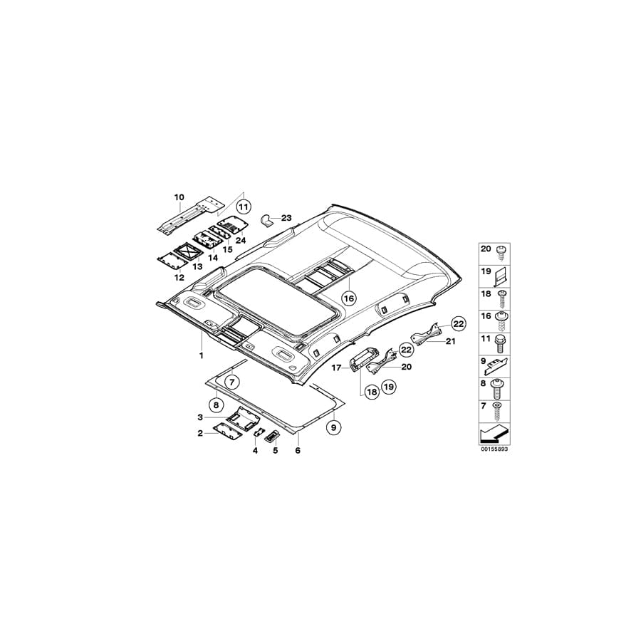 Genuine BMW 51447149774 E65 E67 E66 Console Insert, Rear ANTHRAZIT (Inc. 745d, 740Li & 730i) | ML Performance UK Car Parts