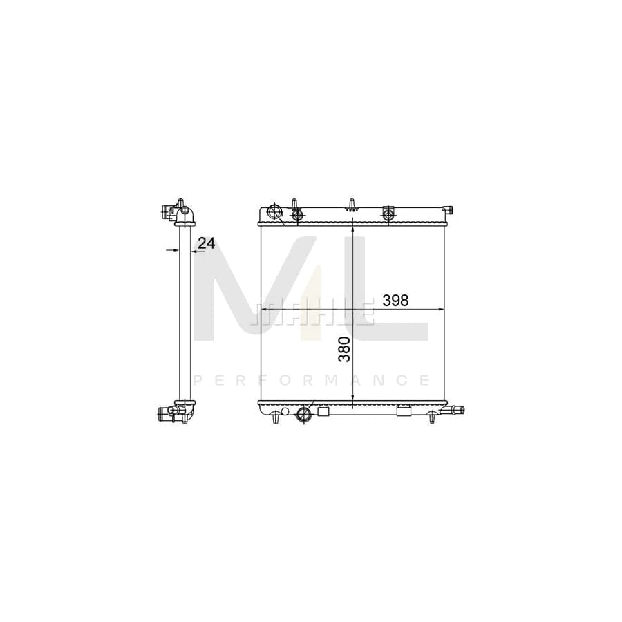 MAHLE ORIGINAL CR 556 002S Engine radiator Mechanically jointed cooling fins, Manual Transmission | ML Performance Car Parts