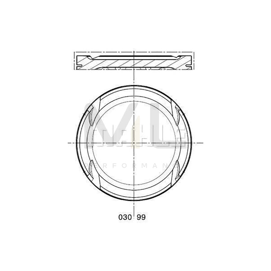 MAHLE ORIGINAL 030 99 12 Piston 77,01 mm, without cooling duct | ML Performance Car Parts