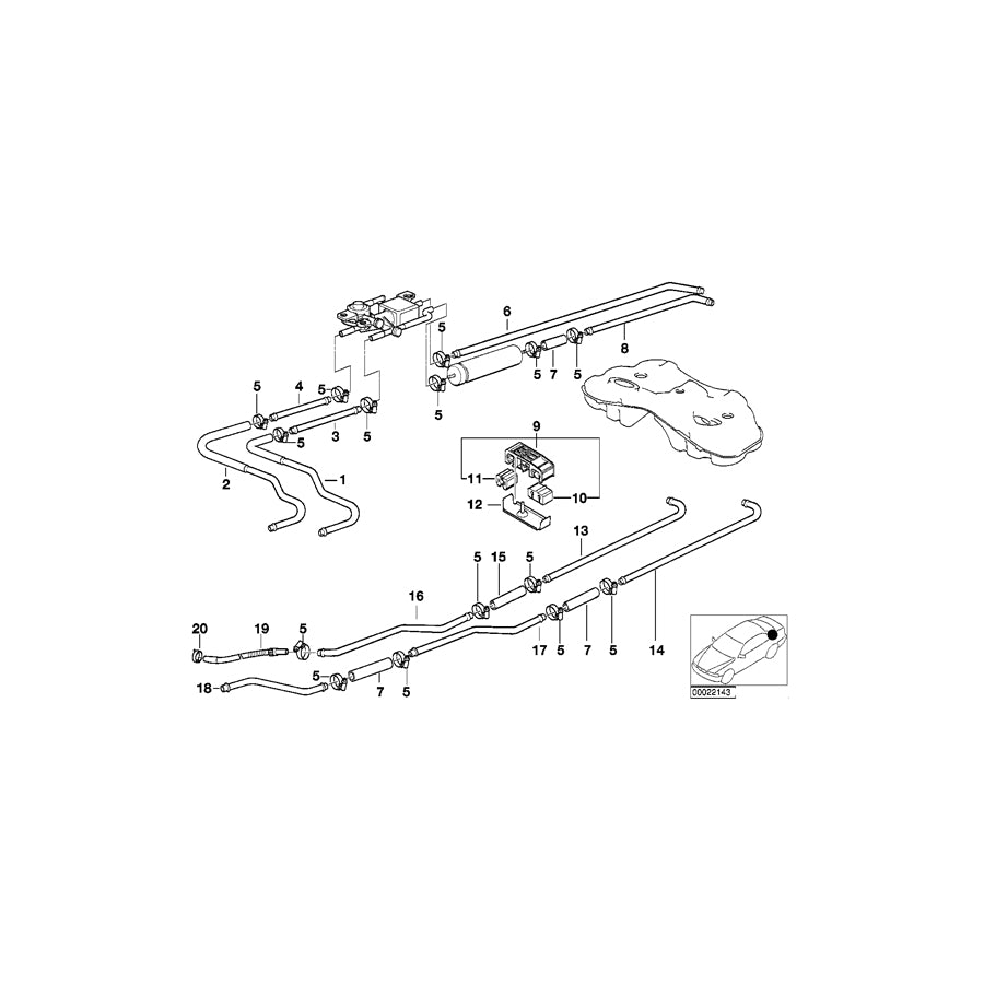 Genuine BMW 16131183596 E38 Vacuum Pipe (Inc. 750iLP, 740iL & 750iL) | ML Performance UK Car Parts