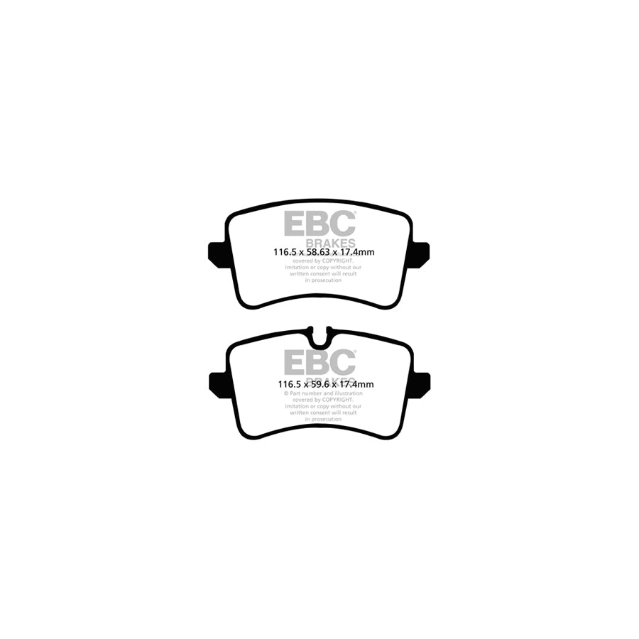 EBC PD01KR102 Audi A8 Greenstuff Rear Brake Pad & Plain Disc Kit - TRW Caliper 2 | ML Performance UK Car Parts