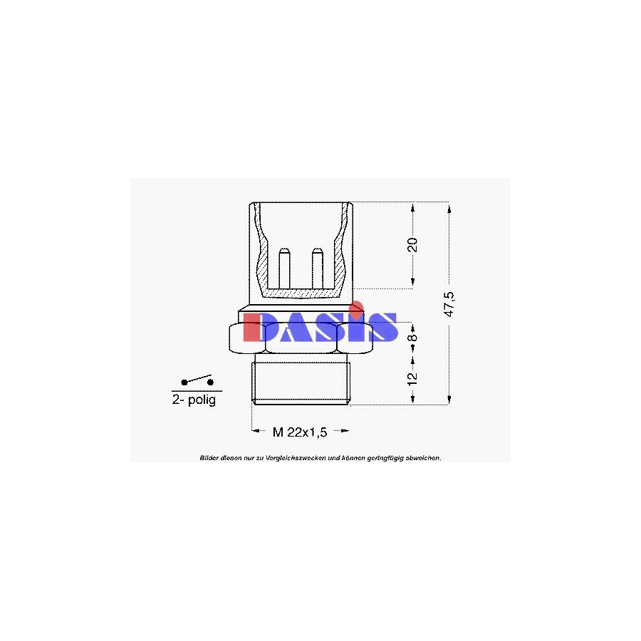 AKS Dasis 751606N Temperature Switch, Radiator Fan | ML Performance UK