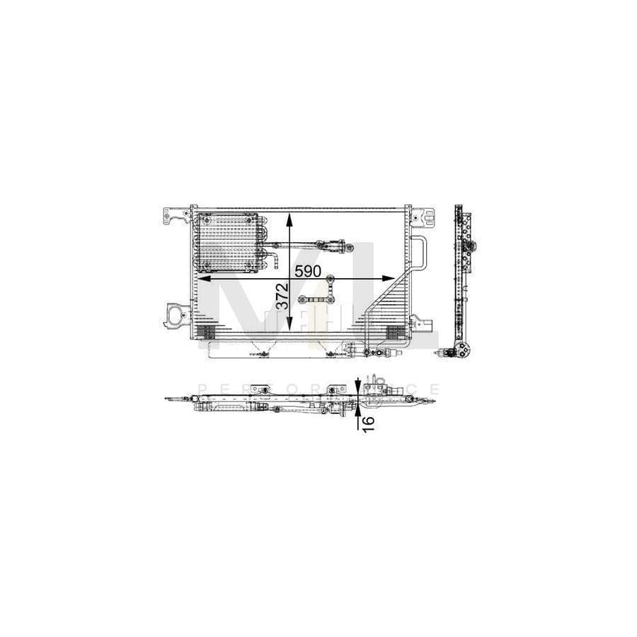 MAHLE ORIGINAL AC 661 000P Air conditioning condenser suitable for MERCEDES-BENZ C-Class with dryer | ML Performance Car Parts